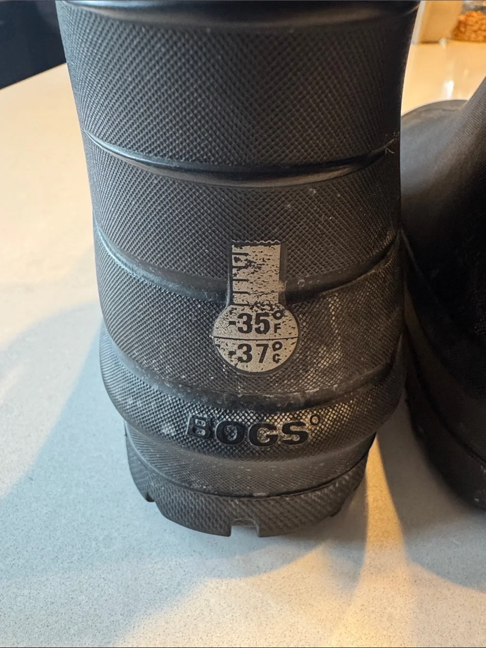 Bogs Black Floral Kids Waterproof Boots with Purple Trim